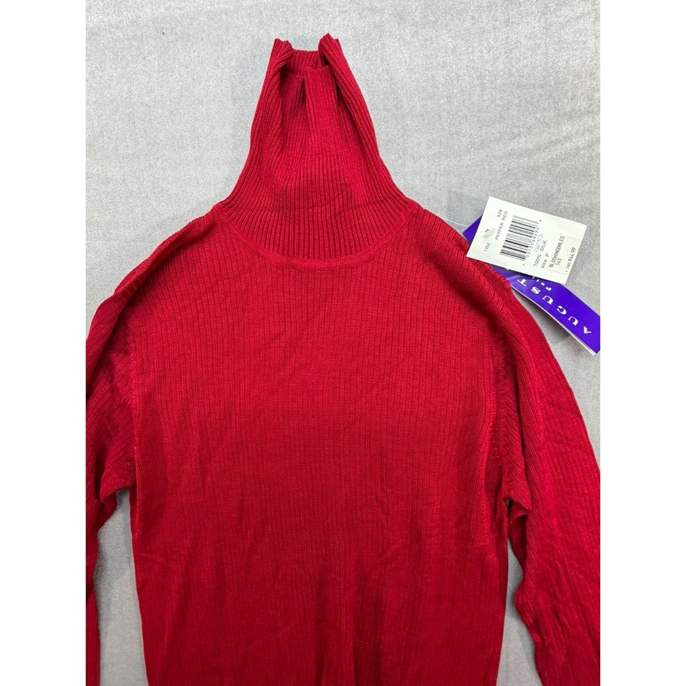 New Women Bloomingdales 100% August Silk Long Sleeve Sweater Turtleneck Size P - Picture 5 of 12